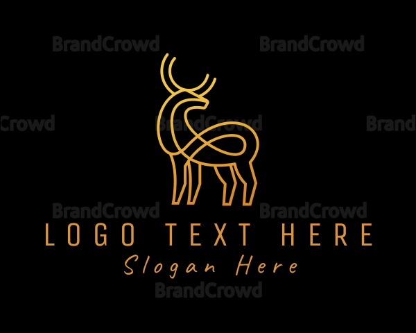 Gold Minimalist Deer Logo