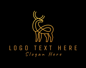 Hunter - Gold Minimalist Deer logo design