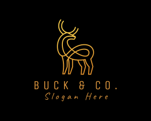 Gold Minimalist Deer logo design