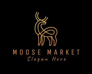 Gold Minimalist Deer logo design