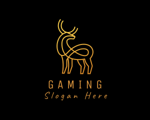 Hunter - Gold Minimalist Deer logo design