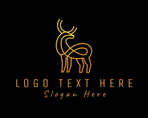 Gold Minimalist Deer Logo