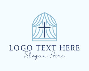 Pastoral - Christian Church Cross logo design