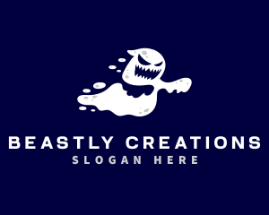 Ghost Monster Halloween logo design