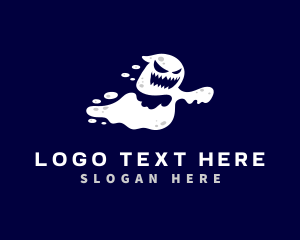 Pacman - Ghost Monster Halloween logo design
