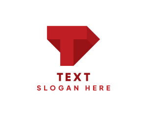 Red Geometric Letter T  logo design