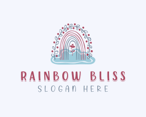 Flower Cloud Rainbow logo design