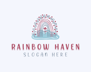 Flower Cloud Rainbow logo design