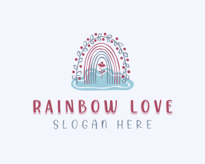 Flower Cloud Rainbow logo design