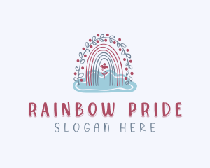 Flower Cloud Rainbow logo design