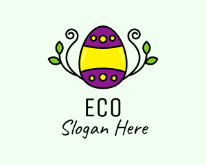 Floral Leaf Easter Egg Logo