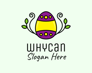 Floral Leaf Easter Egg Logo