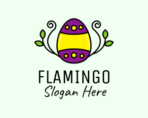 Celebration - Floral Leaf Easter Egg logo design