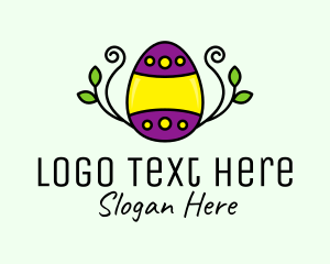 Floral Leaf Easter Egg Logo