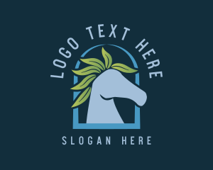 Leaf Horse Stallion Ranch Logo