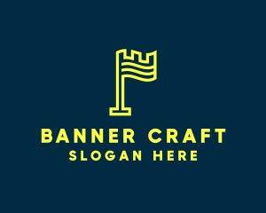 Medieval Banner Flag logo design