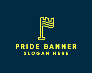 Medieval Banner Flag logo design