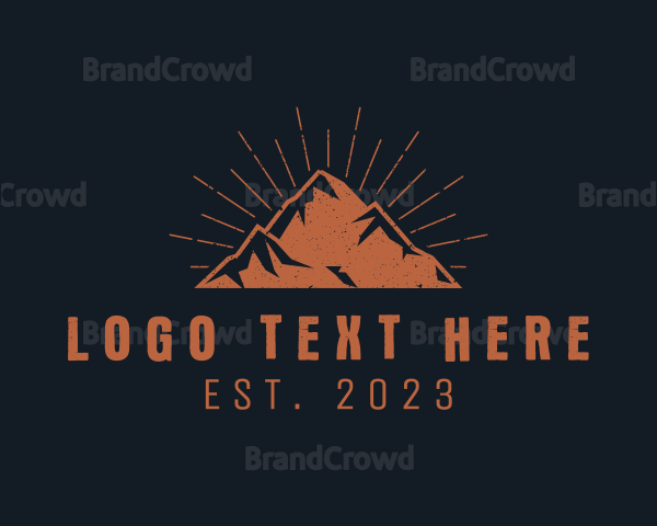 Hipster Mountain Peak Logo