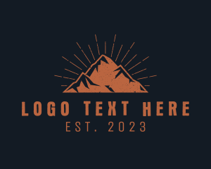 Moutaineering - Hipster Mountain Peak logo design