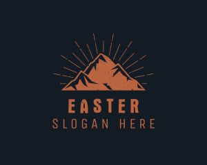 Hipster Mountain Peak Logo