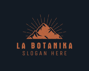 Hipster Mountain Peak Logo