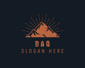 Hipster Mountain Peak Logo