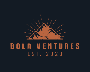 Hipster Mountain Peak logo design