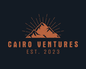 Hipster Mountain Peak logo design