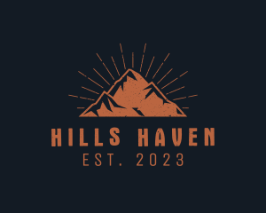 Hipster Mountain Peak logo design