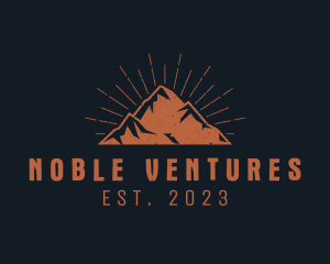 Hipster Mountain Peak logo design