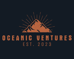 Hipster Mountain Peak logo design