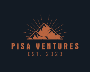 Hipster Mountain Peak logo design