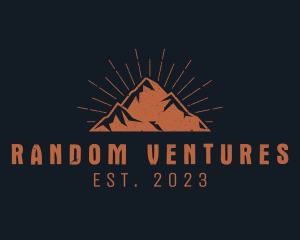 Hipster Mountain Peak logo design