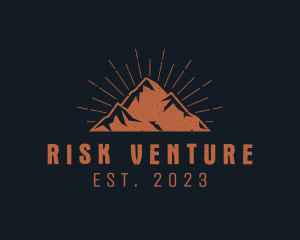 Hipster Mountain Peak logo design