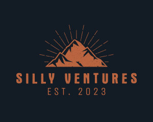 Hipster Mountain Peak logo design