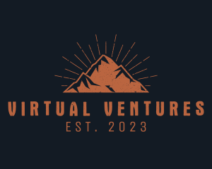 Hipster Mountain Peak logo design