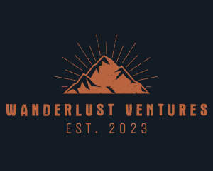 Hipster Mountain Peak logo design