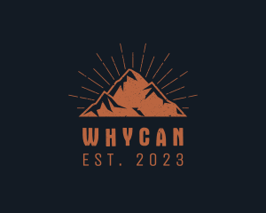 Trekking - Hipster Mountain Peak logo design