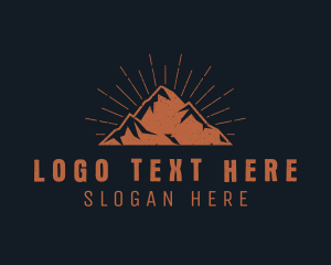 Hipster Mountain Peak Logo