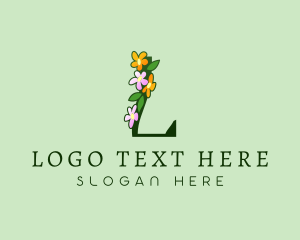 Vegan - Garden Bouquet Letter L logo design