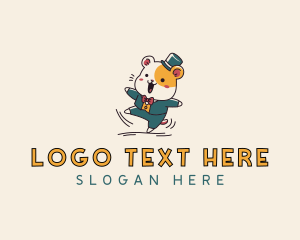 Pet Shop - Hamster Suit Cartoon logo design