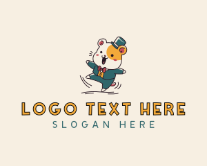 Suit - Hamster Suit Cartoon logo design