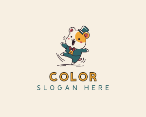 Kawaii - Hamster Suit Cartoon logo design