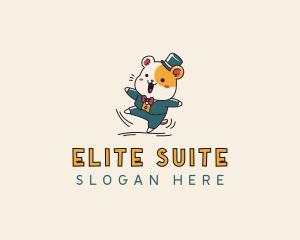 Hamster Suit Cartoon logo design