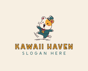 Kawaii - Hamster Suit Cartoon logo design