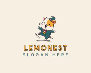 Suit - Hamster Suit Cartoon logo design