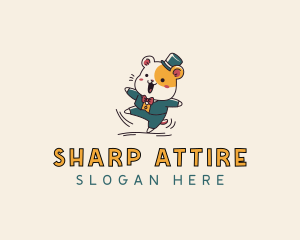 Suit - Hamster Suit Cartoon logo design