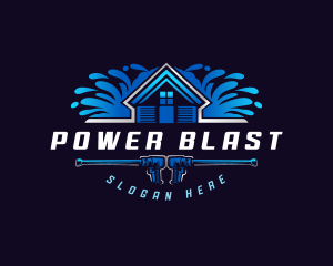 Roof Power Wash Wave logo design