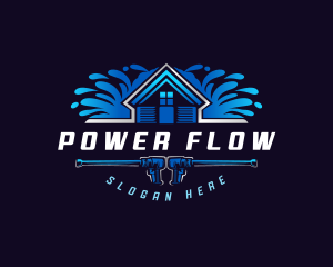 Roof Power Wash Wave logo design