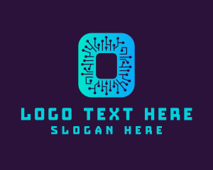 Letter O - Cyber Circuit Letter O logo design